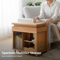 Adjustable C-Table Space Saving Living Room Furniture Multi-Functional with Casters for Students, Sofa Side, Home Office