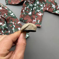 1/6兵人 丛林枯叶 作战服 衣服 裤子 帽子 贝雷帽 服饰 模型