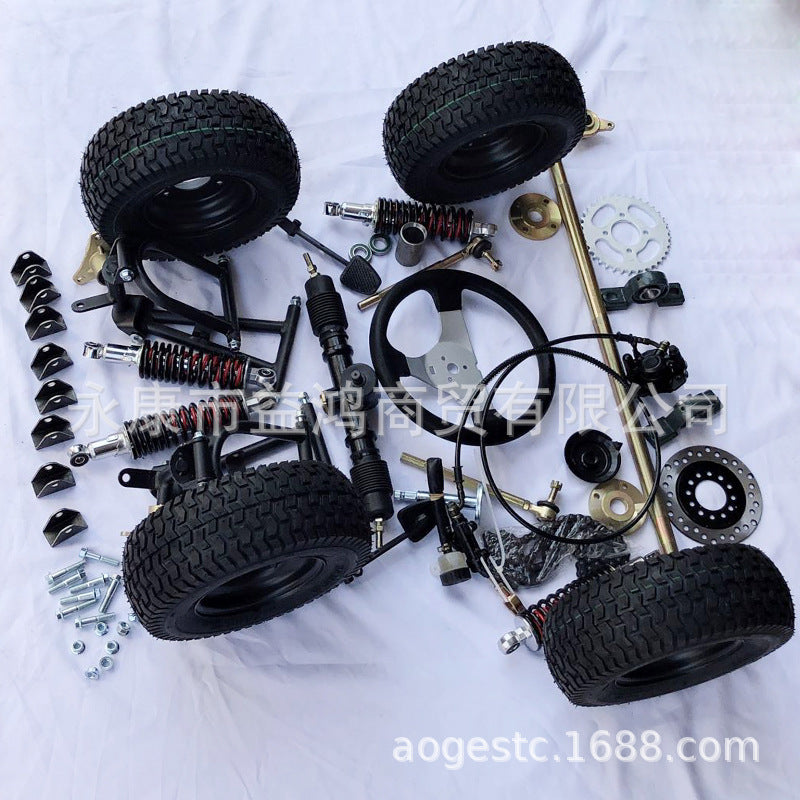 DIY Off-Road Kart Steering Front Suspension and Rear Axle Disc Brake Kit