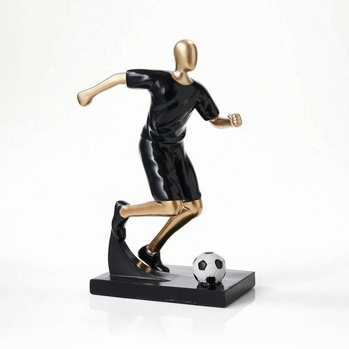 Soccer Player Figurine Sculpted Soccer Statue Sporty for Game Rooms
