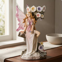 Fairy Vase Ornament Magical Seated Fairy Statue