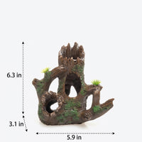 Realistic Driftwood Aquarium Cave and Tree Trunk, Sinkable Aquarium Ornaments for Fish and Bark Hiding Spot