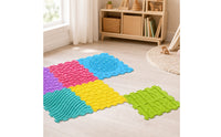 6 Pieces Tactile Floor Tiles Raised Textured Puzzle Play Mat for Playrooms, Kids