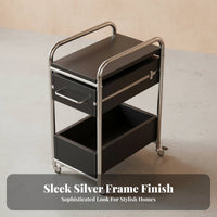 2-Tier Rolling Trolley Multi-Functional 2-Tier Rolling Stand adjustable