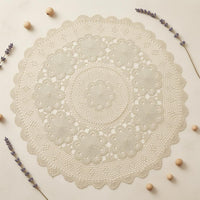 Round Lace Tablecloth Bohemian Style Crochet Tablecloth Washable
