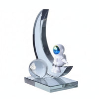 Crystal Ornament with Astronaut Geometric Desktop Ornament Transparent
