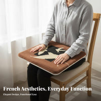 Wear-Resistant Square Faux Cashmere Seat Pad Insulates from Cold Luxuriously Soft Chair Cushion Warm for Office Workers, Students