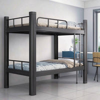 Steel Bunk Bed Space-Saving Metal Bunk Bed Heavy-Duty Furniture for Roommates, Employees, Student Apartments, Employee Housing, Shared Bedrooms