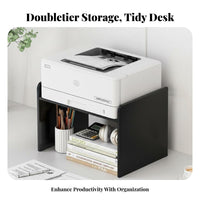 Space Saving 2-Tier Printer Stand Multi-Functional Deskupper tier Easy Assembly Storage Rack robust Duty for Students, Study Room