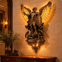 Archangel Michael Wall Sconce Bronze Tone Home Decor Antique Design
