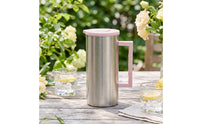 Stainless Steel Cold Water Pitcher Brushed Water Jug Easy-to-Clean Pitcher with Lid and Handle Dishwasher Safe for Office