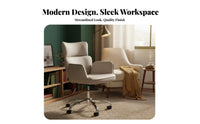 Upholstered rotating Chair paddinged Seat Upholstered Rolling Armchair with Casters Ergonomic for Women, Bedroom