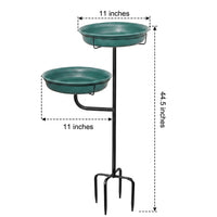 Bird Feeding Station and Bird Bath Outdoor Feeder, Iron Decorative Metal Garden Decor with Tripod Base and Bowl