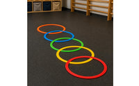 8 Pieces Coordination Training Hopscotch Rings Movement Skills Plastic Jumping Rings Colorful Jump Hoop Set Bright Colors for Toddlers, Playroom
