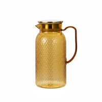 Large Capacity Cold Water Kettle Food-Grade Material Pineapple Textured Pitcher Shatter Resistant Jug with Lid for Home, Restaurant, Party