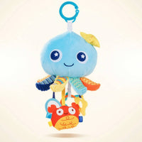 Stuffed Octopus Stuffed Toy Hanging Stroller Toy with Teether Soft Crinkle for Babies, Infants, Newborns