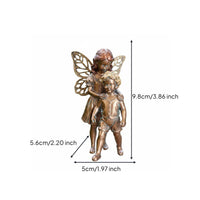 Sibling and Sister Fairy Figurine Creative Design Standing Children Sculpture