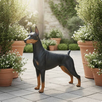 Doberman Statue Freestanding Standing Dog Statue Doberman Sculpture for Entryway