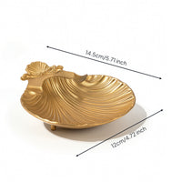 Shell Jewelry Tray Gold Mollusk-Form Jewelry Holder Compact decorative Tray for Desk