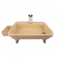 Electric Portable Sink with Pump Rechargeable Camping Sink with Faucet Compact Wash Basin Raised for Campers, RV Owners, Gardeners, Outdoor Activities, Garden