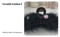 Feather Hair Clasp Fairy Design Downy Feather Hair Clamp Elegant Design Soft Clip for Brides, Cosplayers, Formal Events, Weddings, Festivals