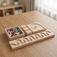 Bead Tracking Toy Sleek Track Board with Beads Sensory Bead Guide for Young Children
