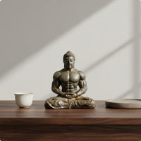 Muscular Buddha Statue Creative Design Bodybuilder Buddha Figurine Vintage