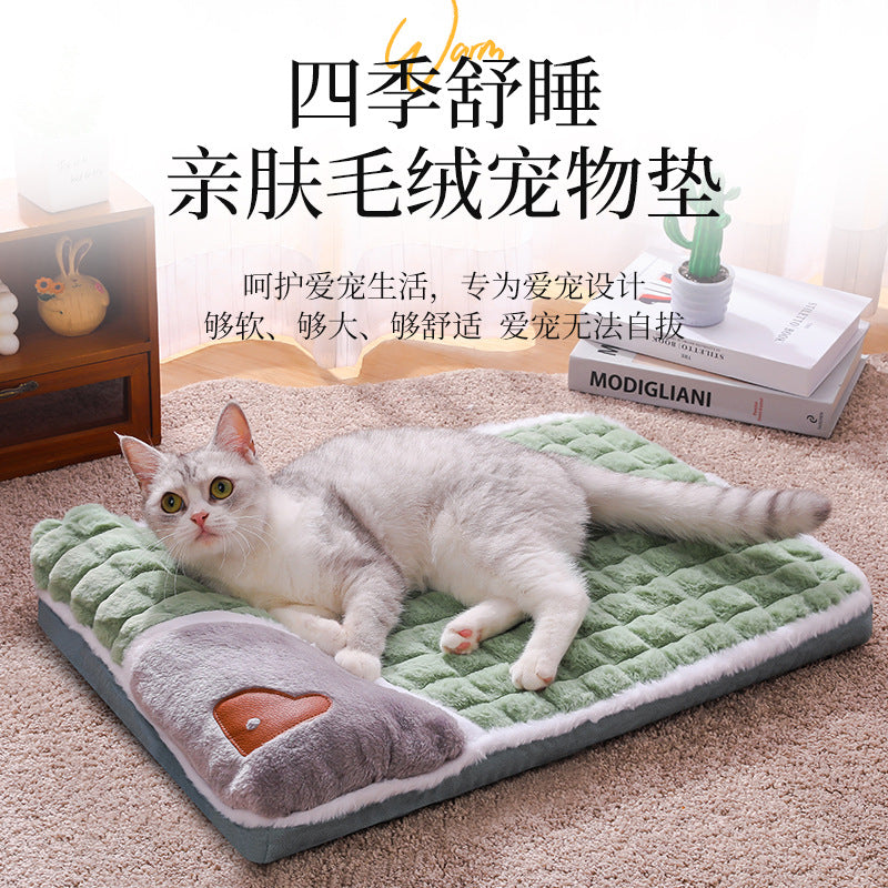 狗垫子冬季睡垫四季通用狗窝地垫冬天保暖猫咪睡觉宠物床垫可拆洗