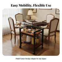 Multi-Tier Utility Shelf Movable Design 2-Tier Serving Trolley Space-Saving Sturdy Construction for Homeowners, Renters, Bedroom