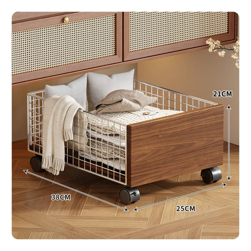 Large Clothes Sorter Space Saving Rolling Laundry Wheeled Hamper Metal Wire