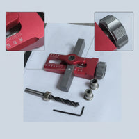 Aluminum Alloy Cabinet Door Drill Jig Engraved Ruler Markings Wardrobe Door Drill Jig High Precision Adjustable Drilling Guide Long-Lasting for DIY Woodworking