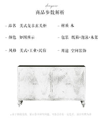 侘寂黑复古做旧餐边柜入户进门柜中古边柜民宿酒店装餐厅储物柜子