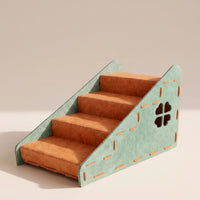 Climbing Cat Stairs with Hideaway Indoor Cat Ramp House Space-Saving Furniture Cozy for Cats, Kittens, Pet Owners, Living Room, Small Apartments, Bedroom