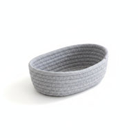 Woven Basket with Open Top Coiled Cotton Rope Basket Small for Vanity, Shelves
