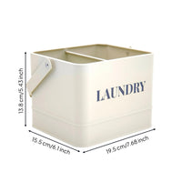 Handled Storage Basket Minimalist Divided Basket Light Beige Household Organizer for Laundry Room