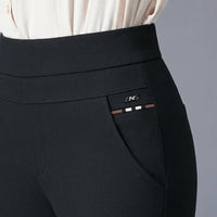 Straight Leg Trousers Ladies with Thick Fleece Lined Warmth for Women, High Waist Walking with Pockets, Casual Pants for Everyday Wear