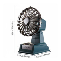 Retro Desk Fan Adjustable Angle Vintage Design Table Fan Portable for Students