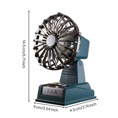 Retro Desk Fan Adjustable Angle Vintage Design Table Fan Portable for Students