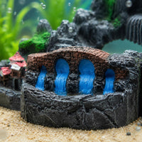 Aquarium Waterfall Ornament Easy to Clean Resin Waterfall Decoration Sturdy Base