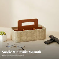 Multi-Compartment Tote with Handle Woven Design Organizer Organizer Versatile