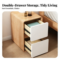 Nightstand with Drawers Space-Saving Design 2-Drawer Bedside Table Nordic