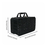 Faux-Rattan Storage Box Portable Suitcase Storage Box Multi-Purpose