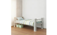 Bed Frame with Bed Board Strong Support Metal Bedstead Heavy Duty Furniture for Students, Kids, Small Bedrooms, Dorm Rooms, Student Accommodations