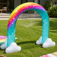 Rainbow Sprinkler Simple Setup Setup Inflatable Arch Sprinkler Portable Outdoor WaterBased Entertainment for Lawn