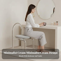 Backless Saddle Stool Minimalist & design Wooden Frame Saddle Stool for Dining Area