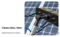 Soft Bristles Solar Panel Cleaning Set Lightweight Aluminum Alloy Telescopic Solar Panel Cleaner Adjustable Angle Head Water Fed Pole Brush Kit Multi-Purpose Attachments for Professional Cleaners, Maintenance Team, RV Owners, Panes, Rooftop, Roofs, RVs