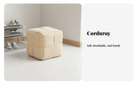 Upholstered Stool long-lasting Construction Upholstered Square Pouf Lightweight