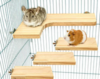 4-Piece Solid Wood Jump Board Set for Parrots, Hamsters, Chinchillas, Squirrels, and Sugar Gliders