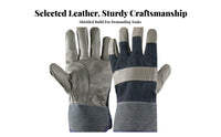 Leather Metalwork Gloves Wear-Resistant Leather Work Gloves Guarding Gear for Construction Workers, Mechanics, Maintenance, Material Handling