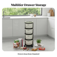 Multi-Tier Organizer with Drawers Mobile & Portable Rolling Multi-Drawer Trolley
